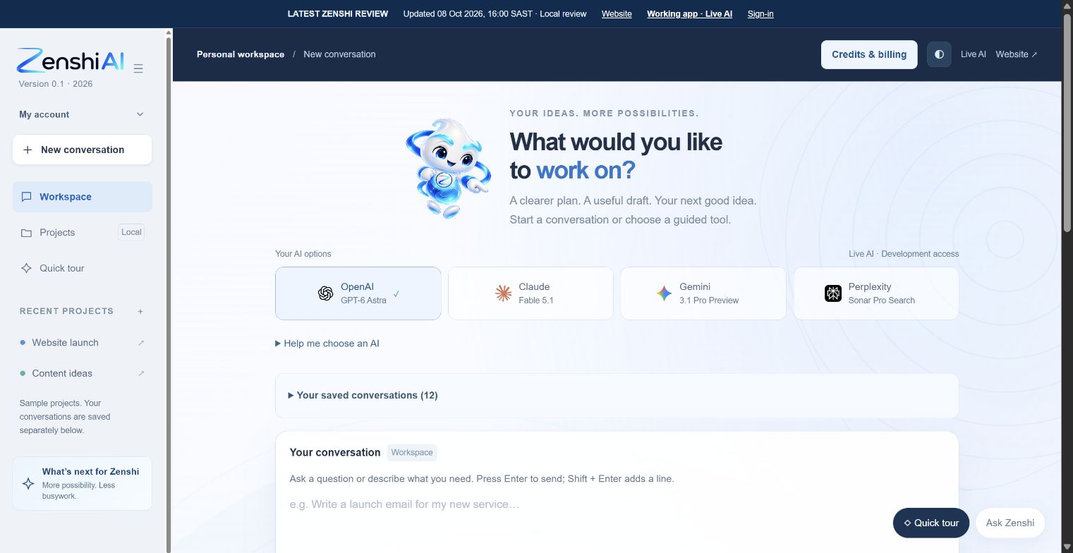 ZenshiAI workspace screenshot